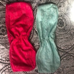 PINK VS strapless bralettes